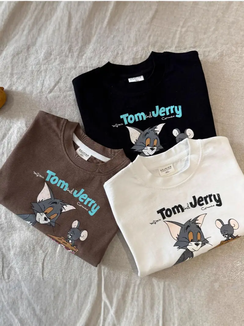 Tom and Jerry Cartoon T-Shirt Brown Kids 2025 - Image 4