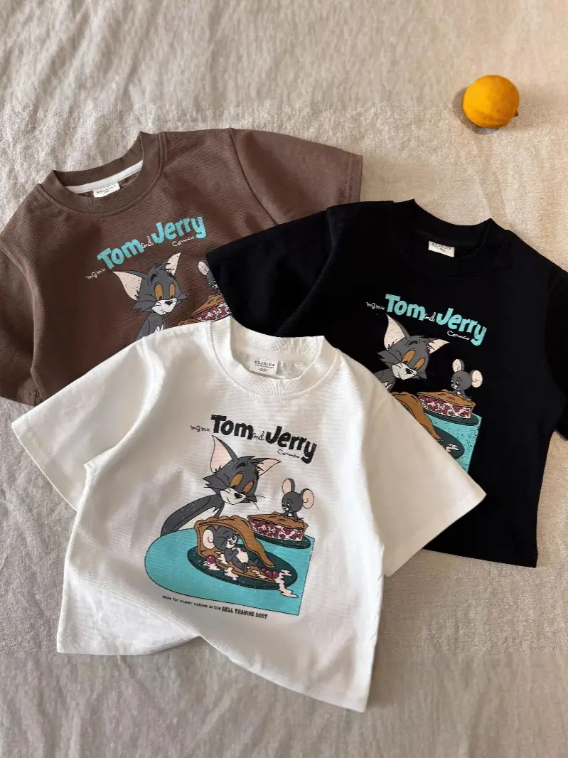 Tom and Jerry Cartoon T-Shirt Brown Kids 2025 - Image 7