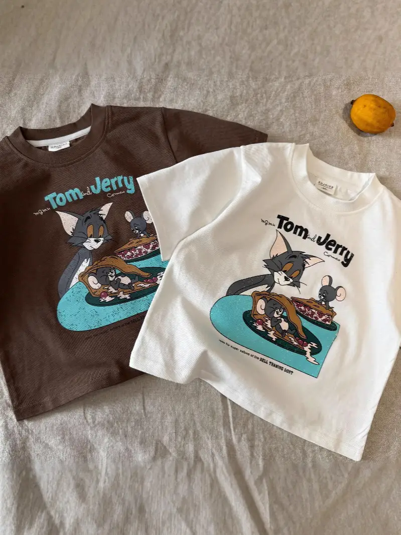 Tom and Jerry Cartoon T-Shirt Brown Kids 2025 - Image 8