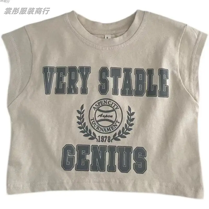 Kids Korean Style Cotton T-Shirts Set Grey White - Image 4
