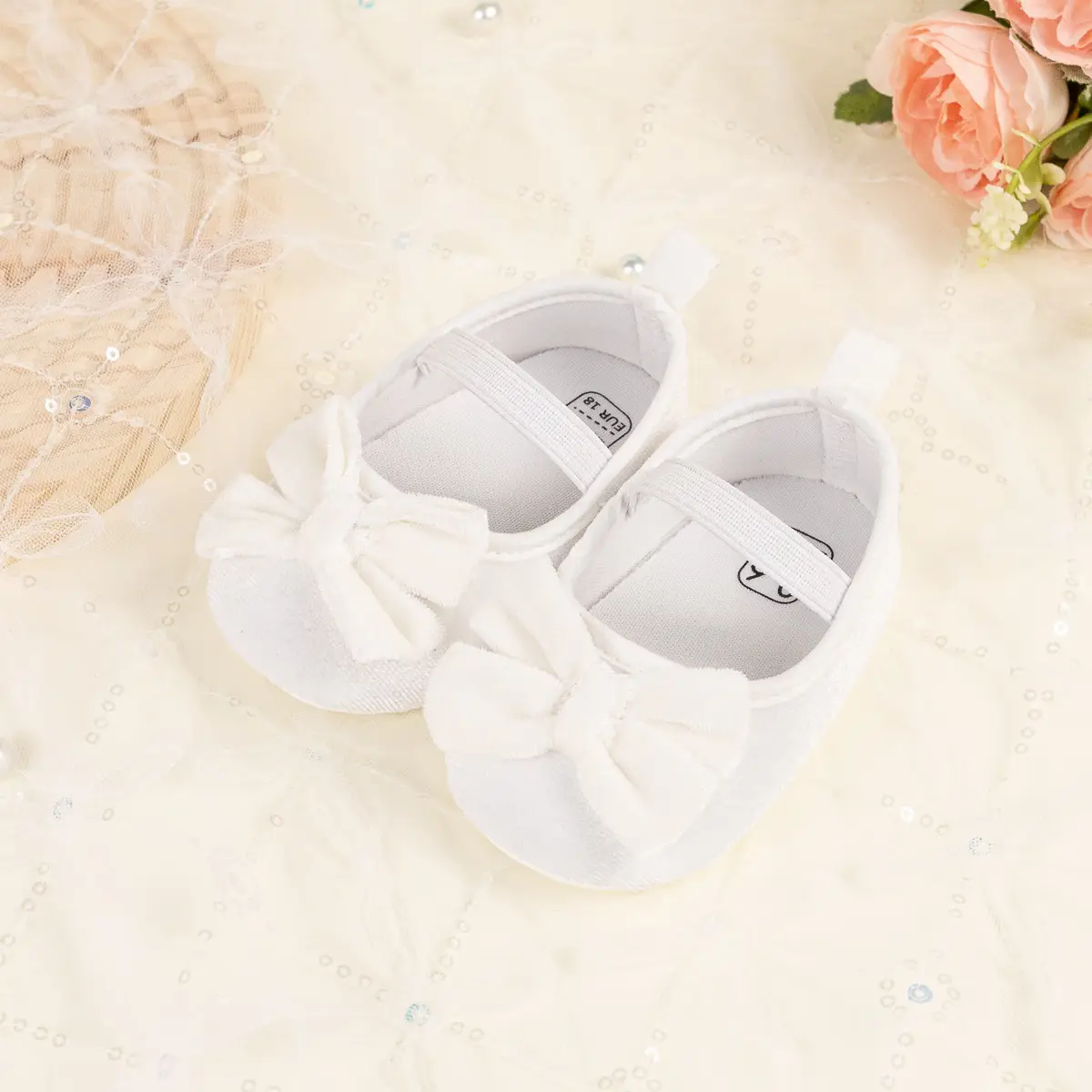 Cross-border New Spring Velvet Bow Princess Shoes Baby Korean Style Cute Solid Color Toddler Shoes — feature 9