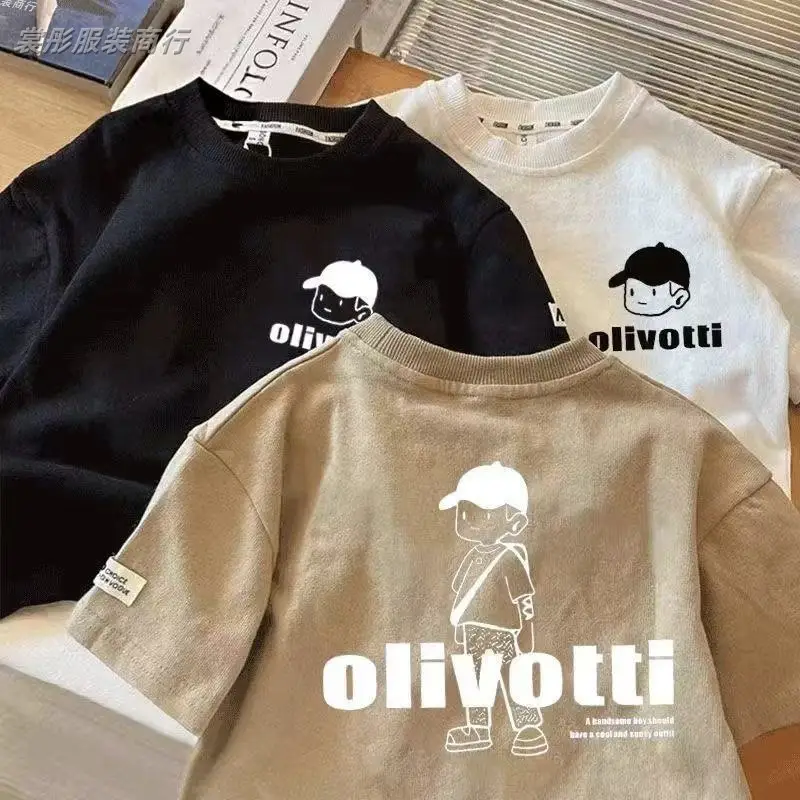 100% Cotton Boys T-Shirt Olive Green Olive Green