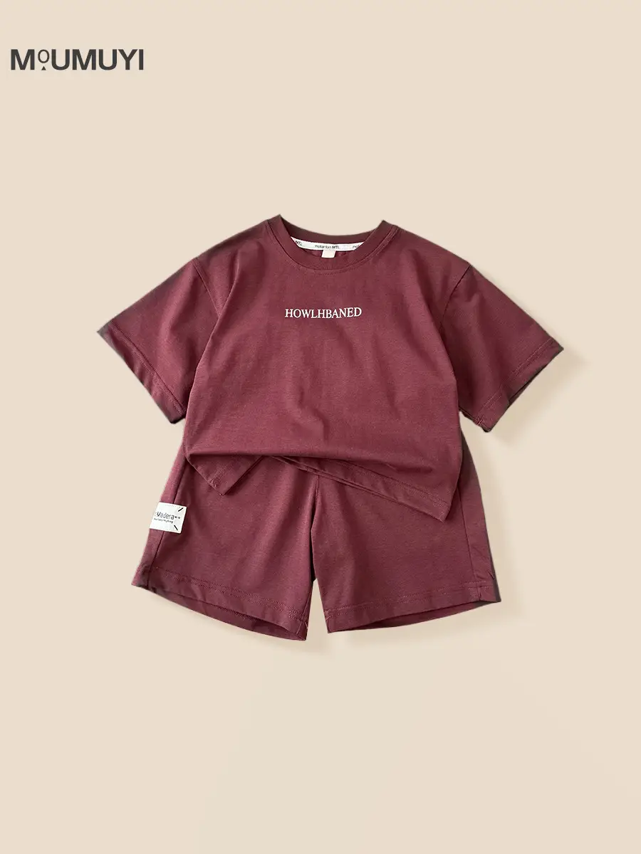 Boys Letter T-Shirt Shorts Set White 2026 Summer