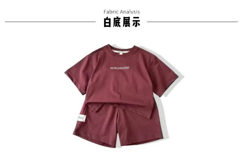Boys Letter T-Shirt Shorts Set White 2026 Summer — feature 19