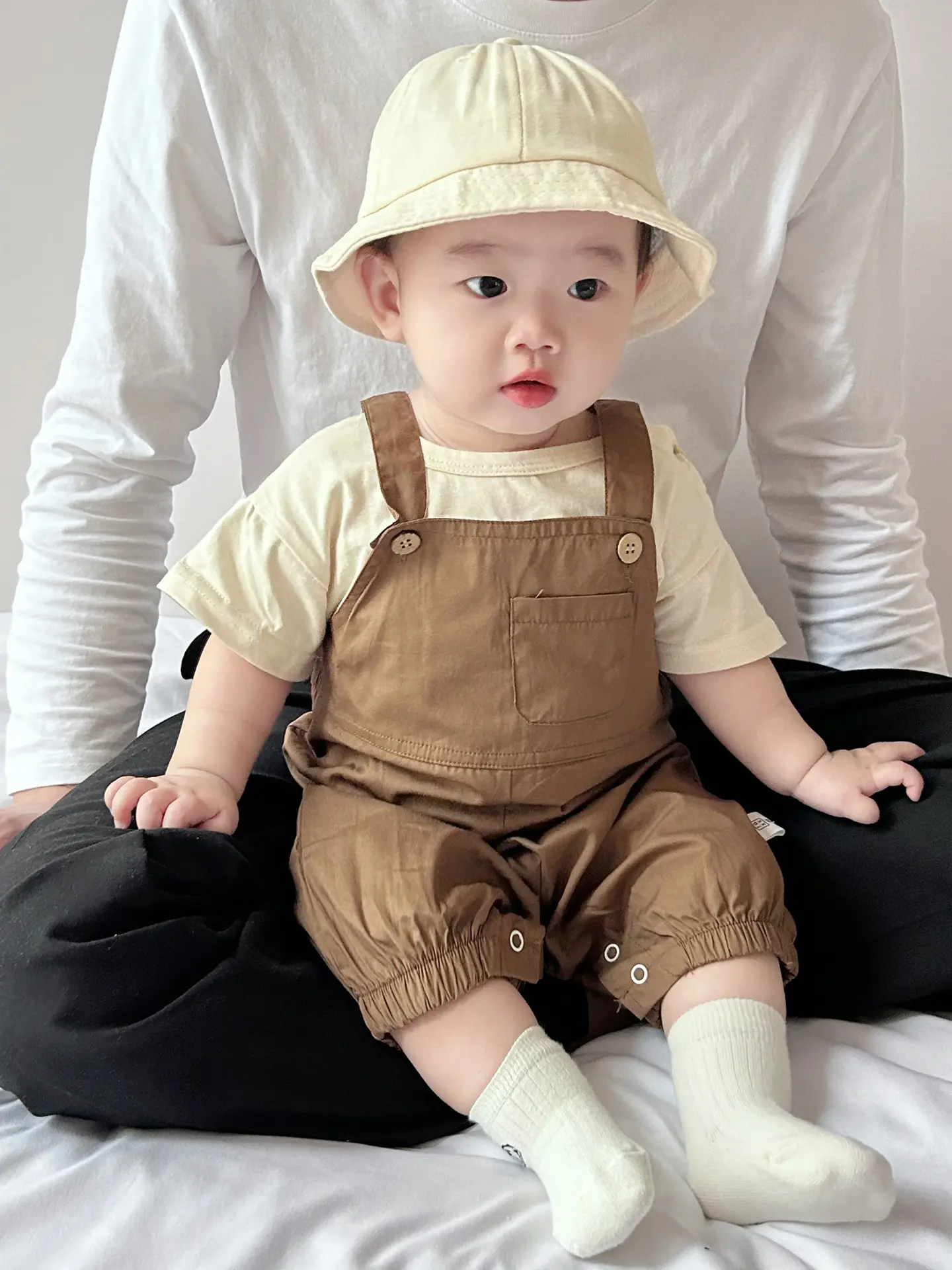Brown Over-the-Foot Suspenders Pants Set for Boys 2025 - Image 7