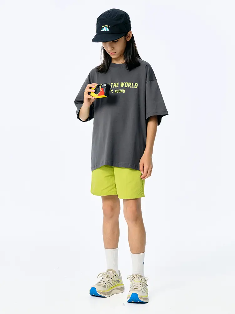 Kids American Style Printed T-Shirt Grey Short Sleeve - Image 7