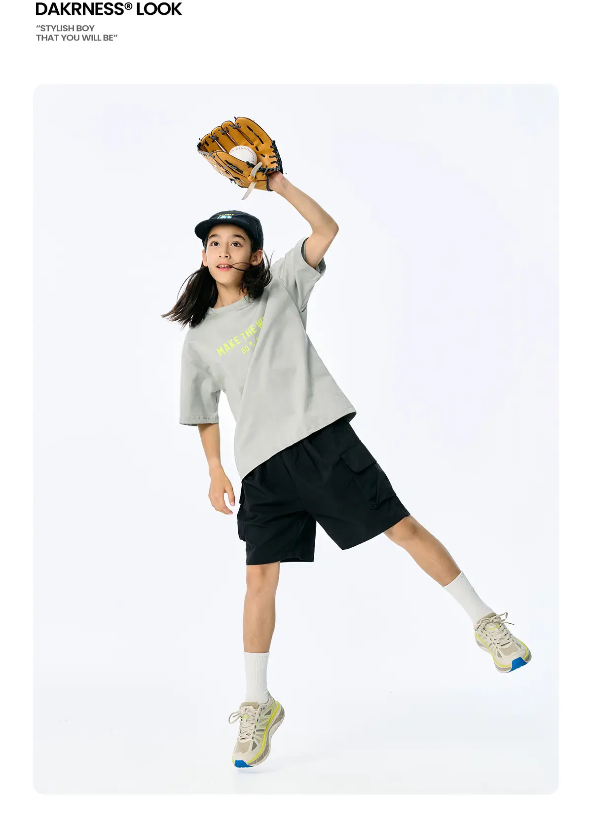 Kids American Style Printed T-Shirt Grey Short Sleeve — feature 12