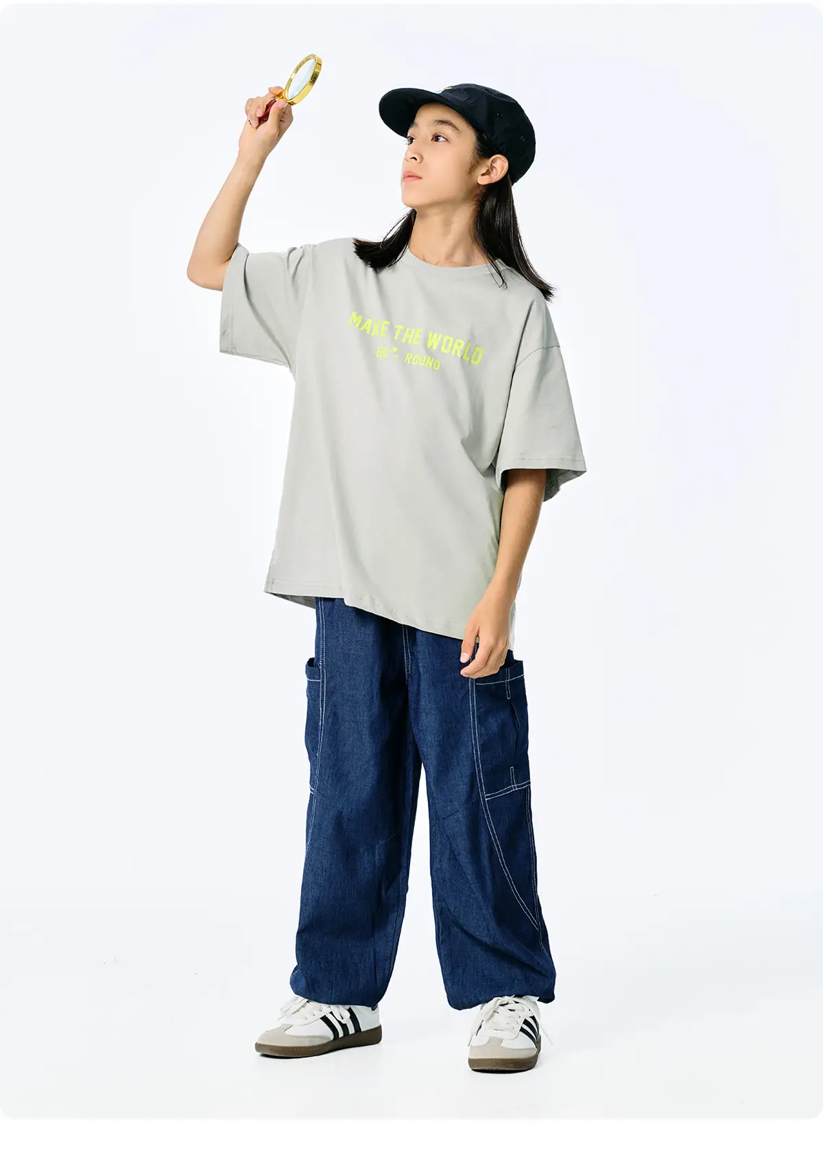 Kids American Style Printed T-Shirt Grey Short Sleeve — feature 13