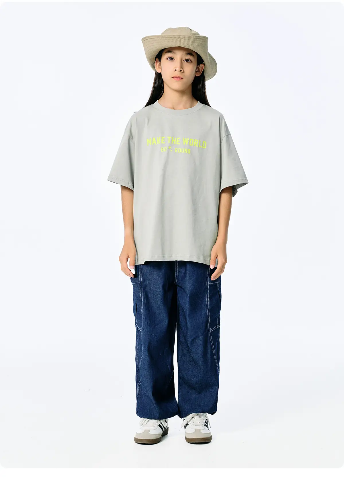 Kids American Style Printed T-Shirt Grey Short Sleeve — feature 15
