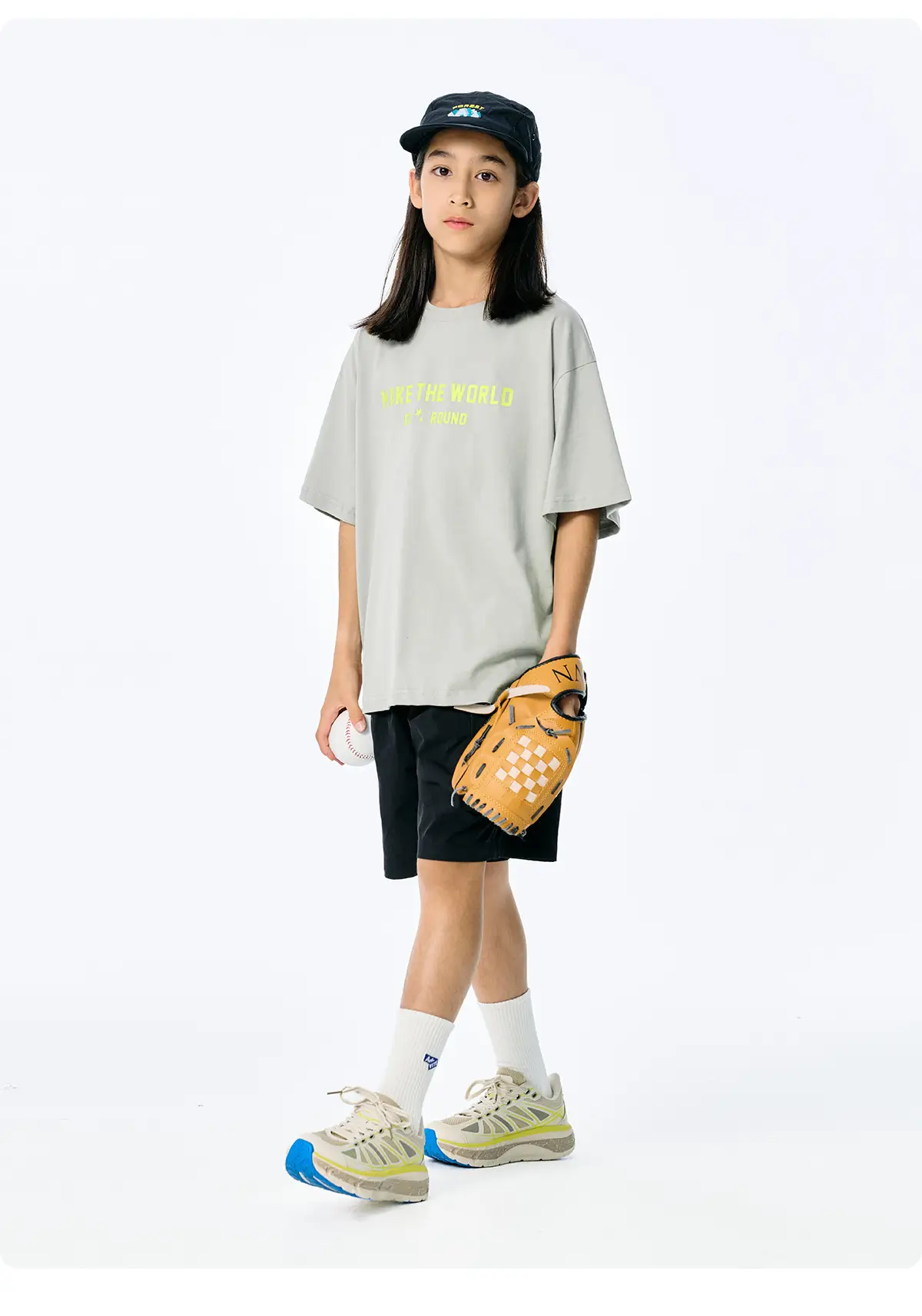 Kids American Style Printed T-Shirt Grey Short Sleeve — feature 16