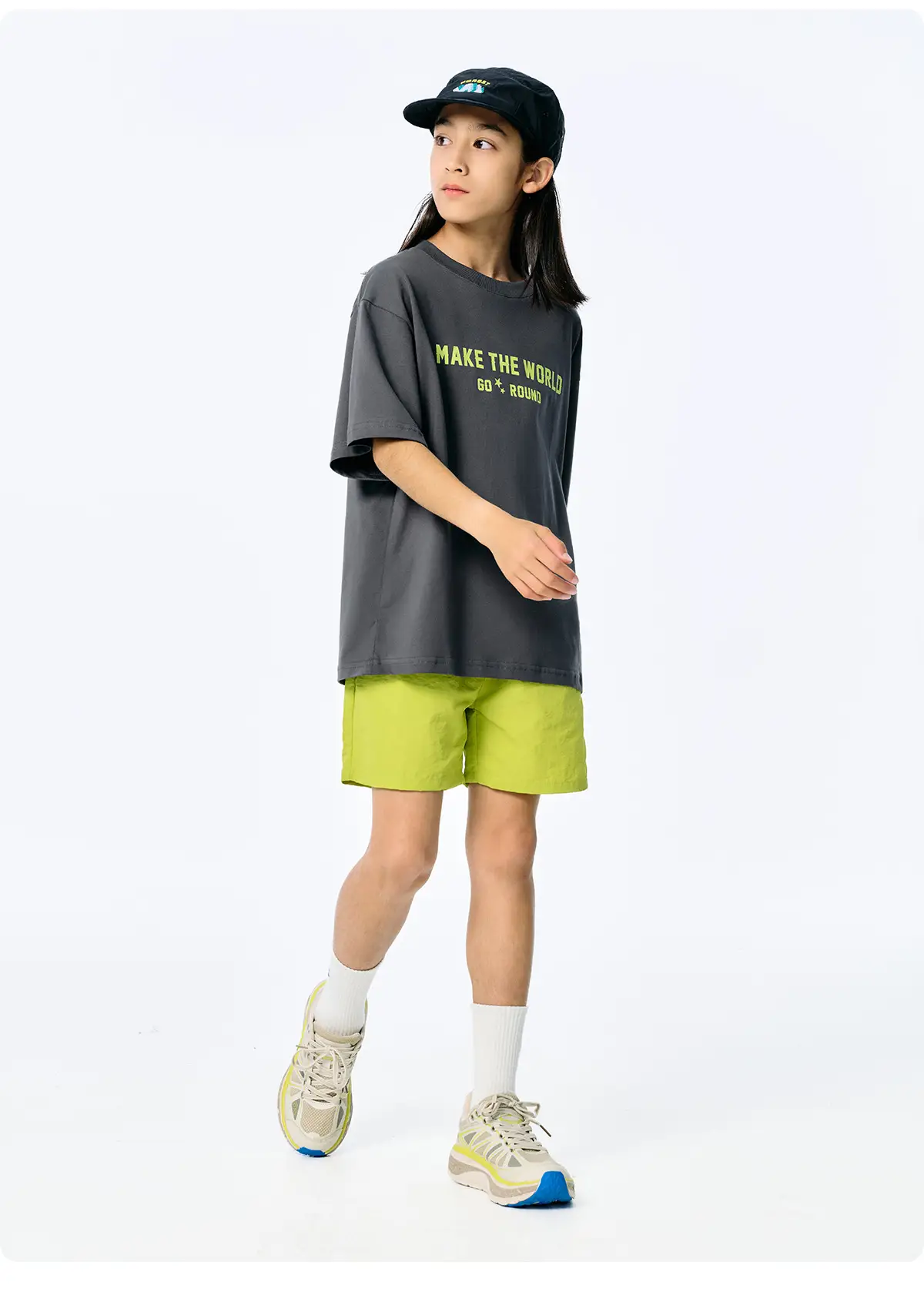 Kids American Style Printed T-Shirt Grey Short Sleeve — feature 21
