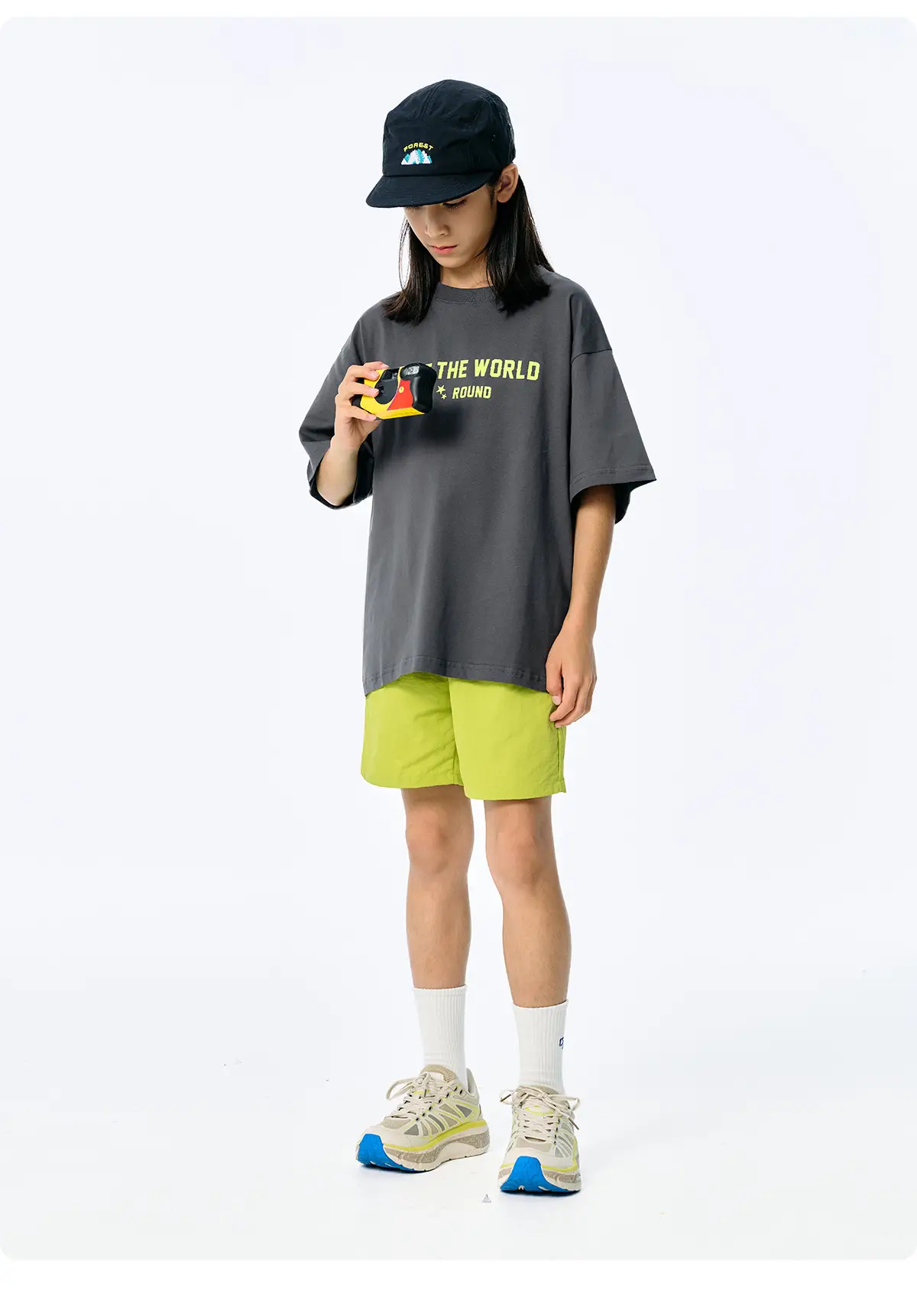 Kids American Style Printed T-Shirt Grey Short Sleeve — feature 22