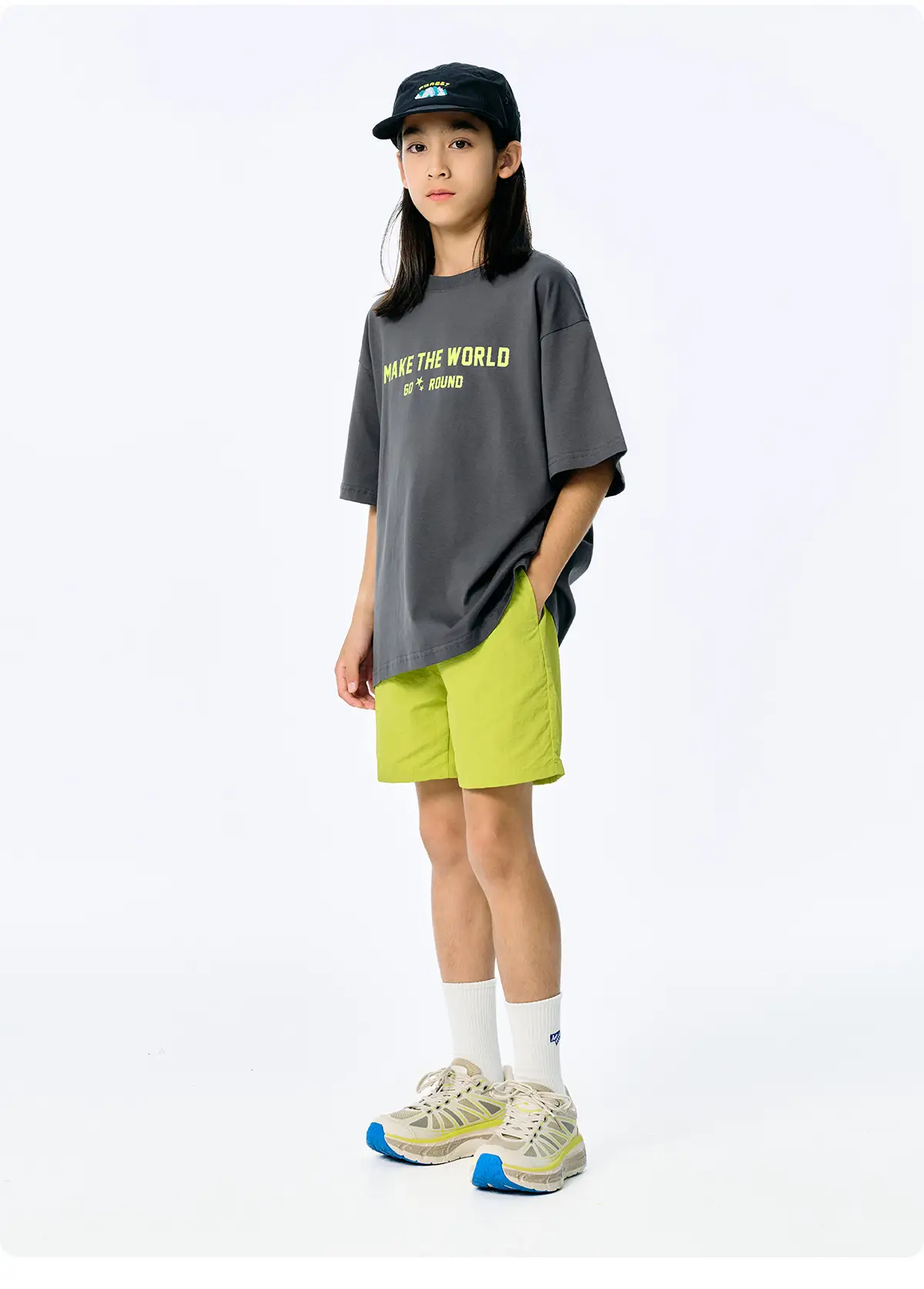 Kids American Style Printed T-Shirt Grey Short Sleeve — feature 23