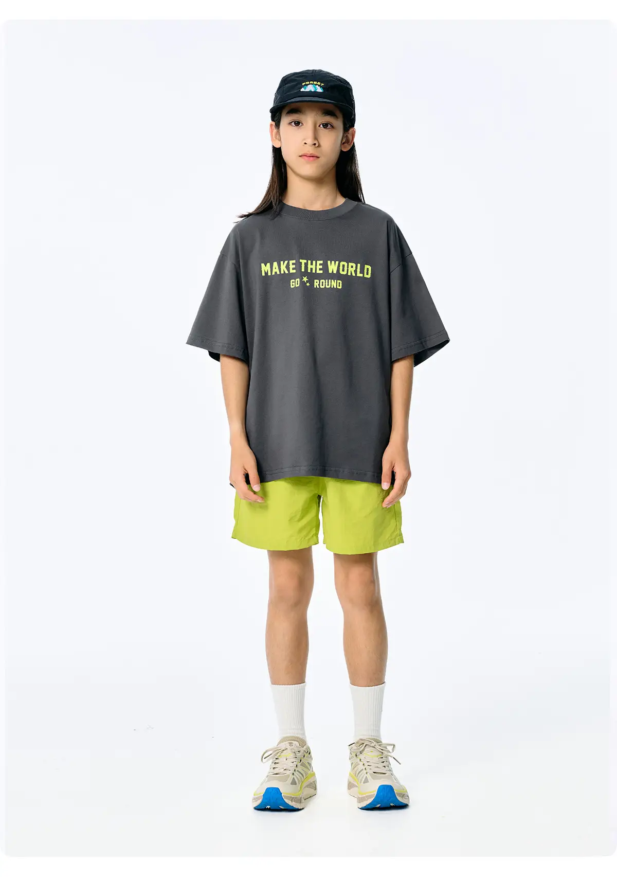 Kids American Style Printed T-Shirt Grey Short Sleeve — feature 24