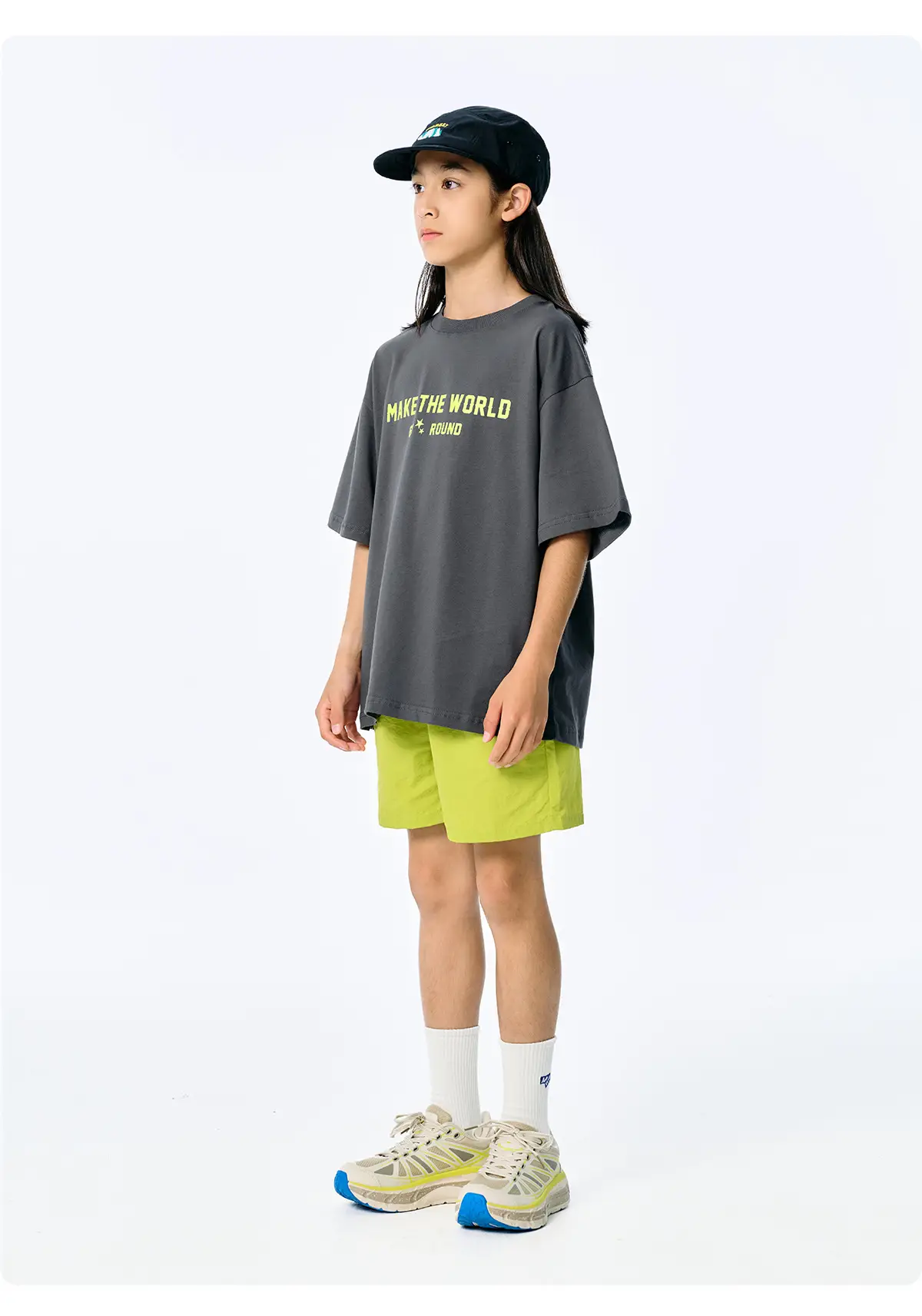 Kids American Style Printed T-Shirt Grey Short Sleeve — feature 25
