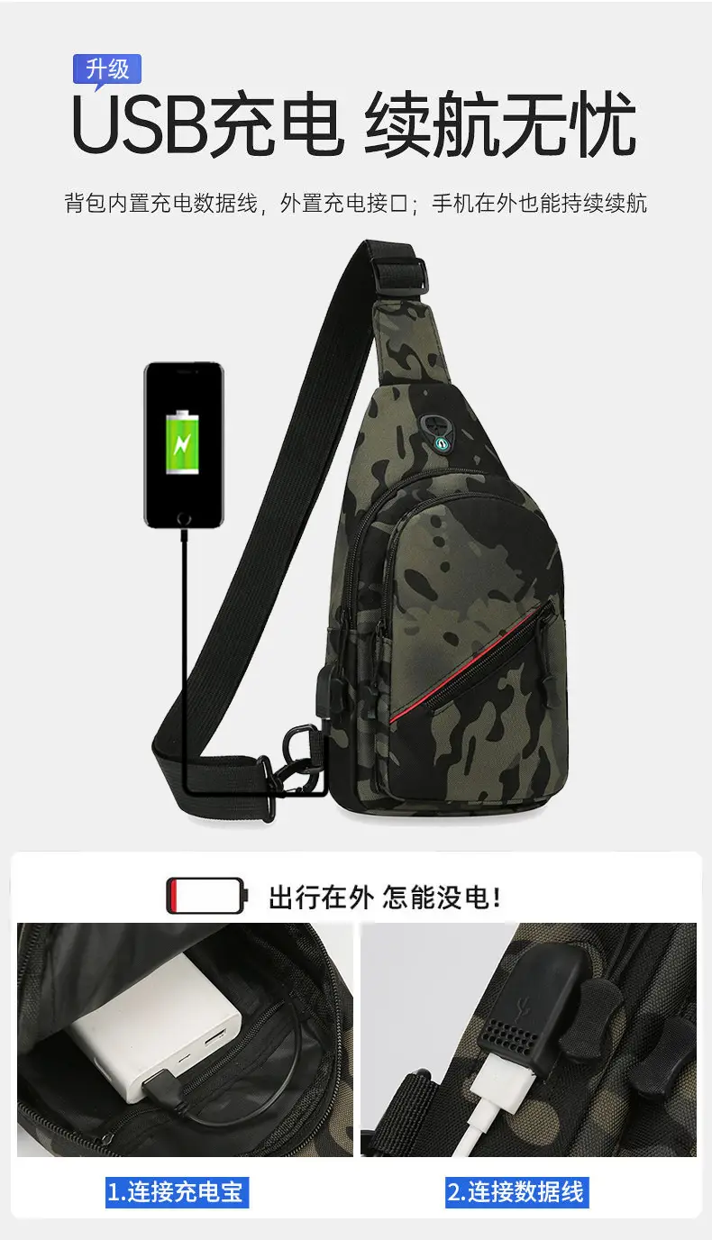 USB Rechargeable Men's Camo Crossbody Bag Large Capacity — feature 10