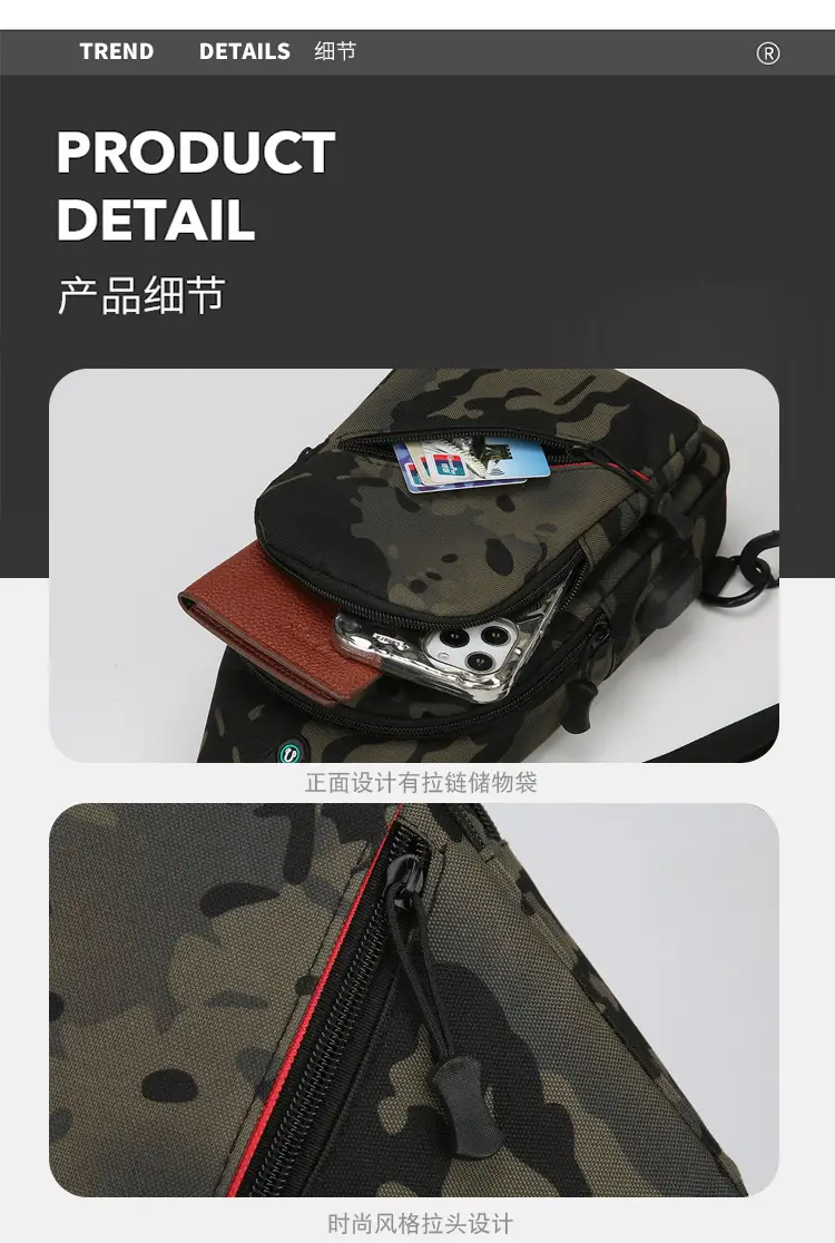 USB Rechargeable Men's Camo Crossbody Bag Large Capacity — feature 20