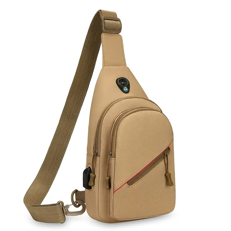 USB Rechargeable Men's Camo Crossbody Bag Large Capacity