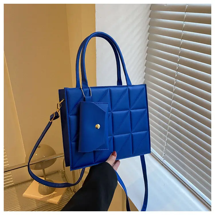 Blue Quilted Shoulder Bag for Women 2025