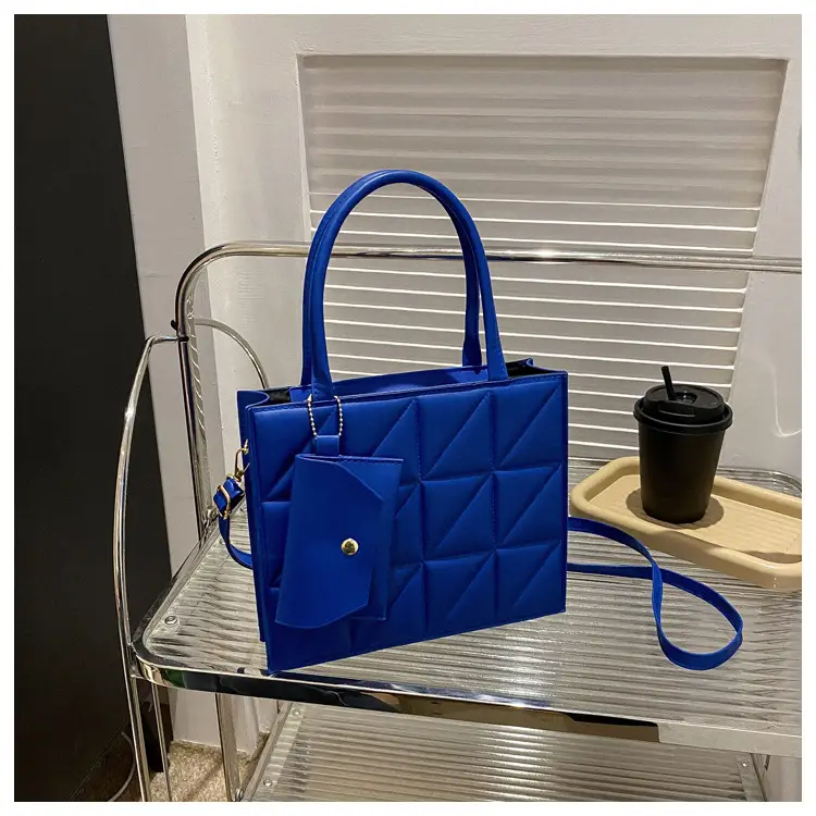 Blue Quilted Shoulder Bag for Women 2025