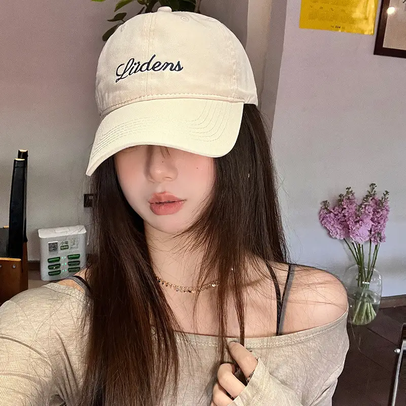 Women's Letter Embroidered Cap White Korean Style - Image 11