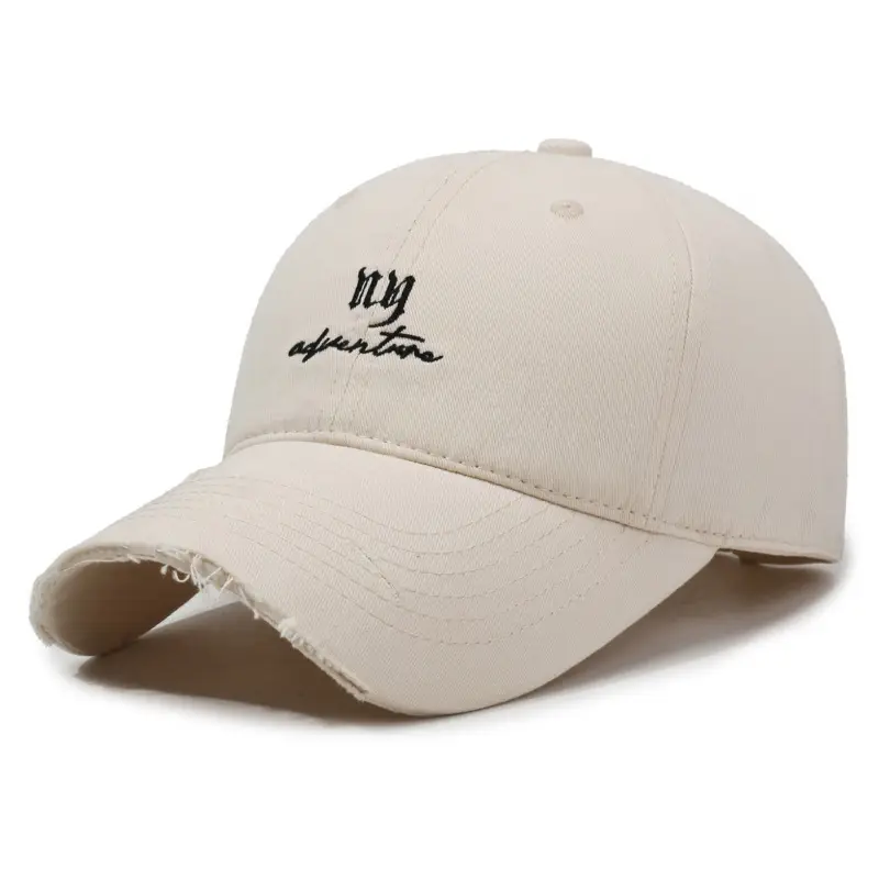 Women's White Washed Hole Embroidered Baseball Cap - Image 5