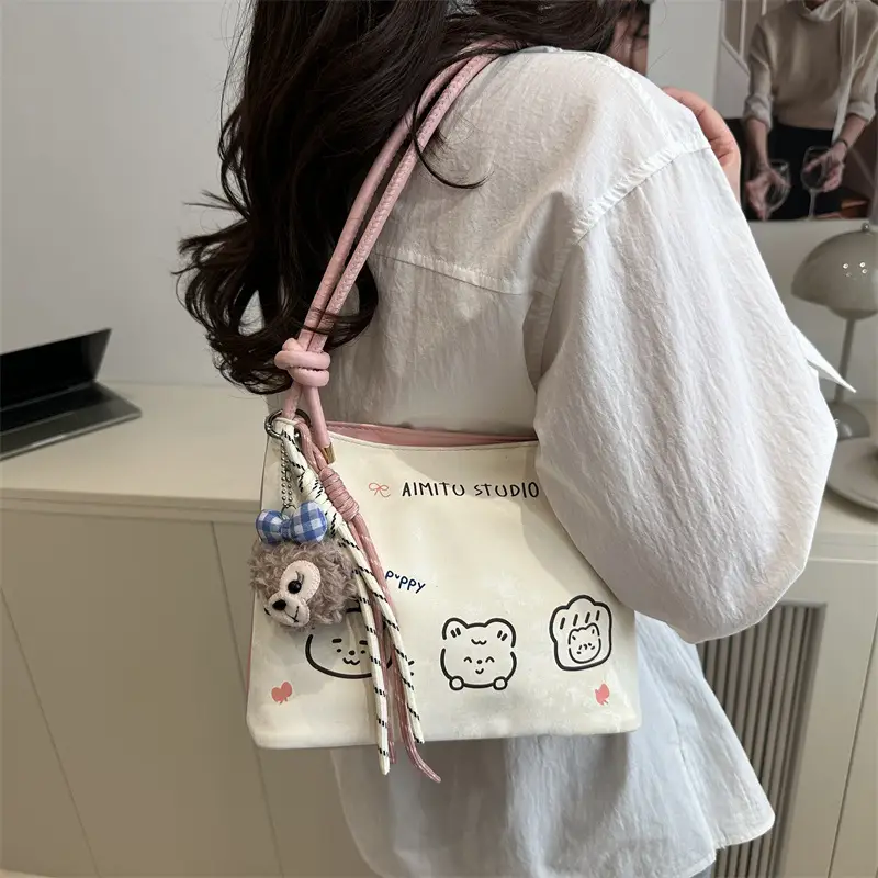 Women's Cute Cartoon Shoulder Bag Pink Handle 2025 - Image 6