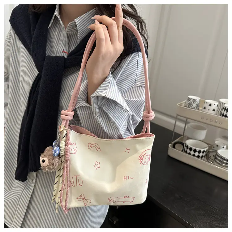 Women's Cute Cartoon Shoulder Bag Pink Handle 2025 — feature 14