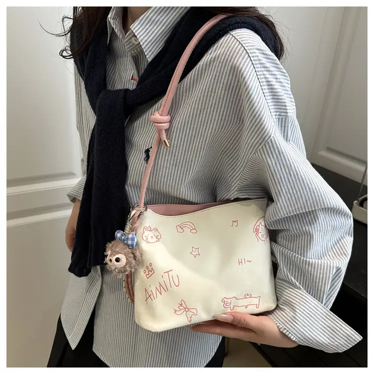Women's Cute Cartoon Shoulder Bag Pink Handle 2025 — feature 17