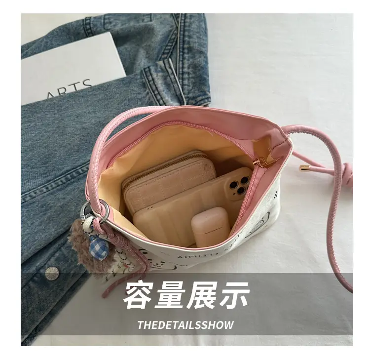 Women's Cute Cartoon Shoulder Bag Pink Handle 2025 — feature 7