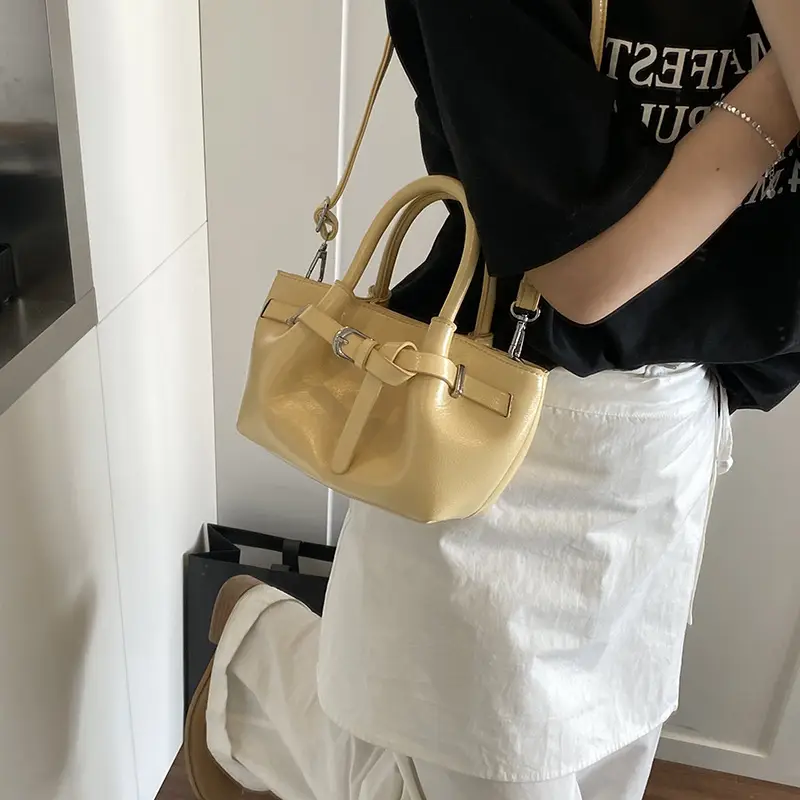 Women's Cream Korean Style Bucket Bag 2025 - Image 8