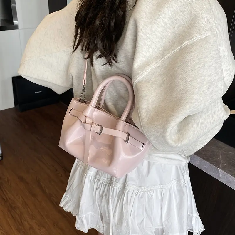 Women's Cream Korean Style Bucket Bag 2025 - Image 9