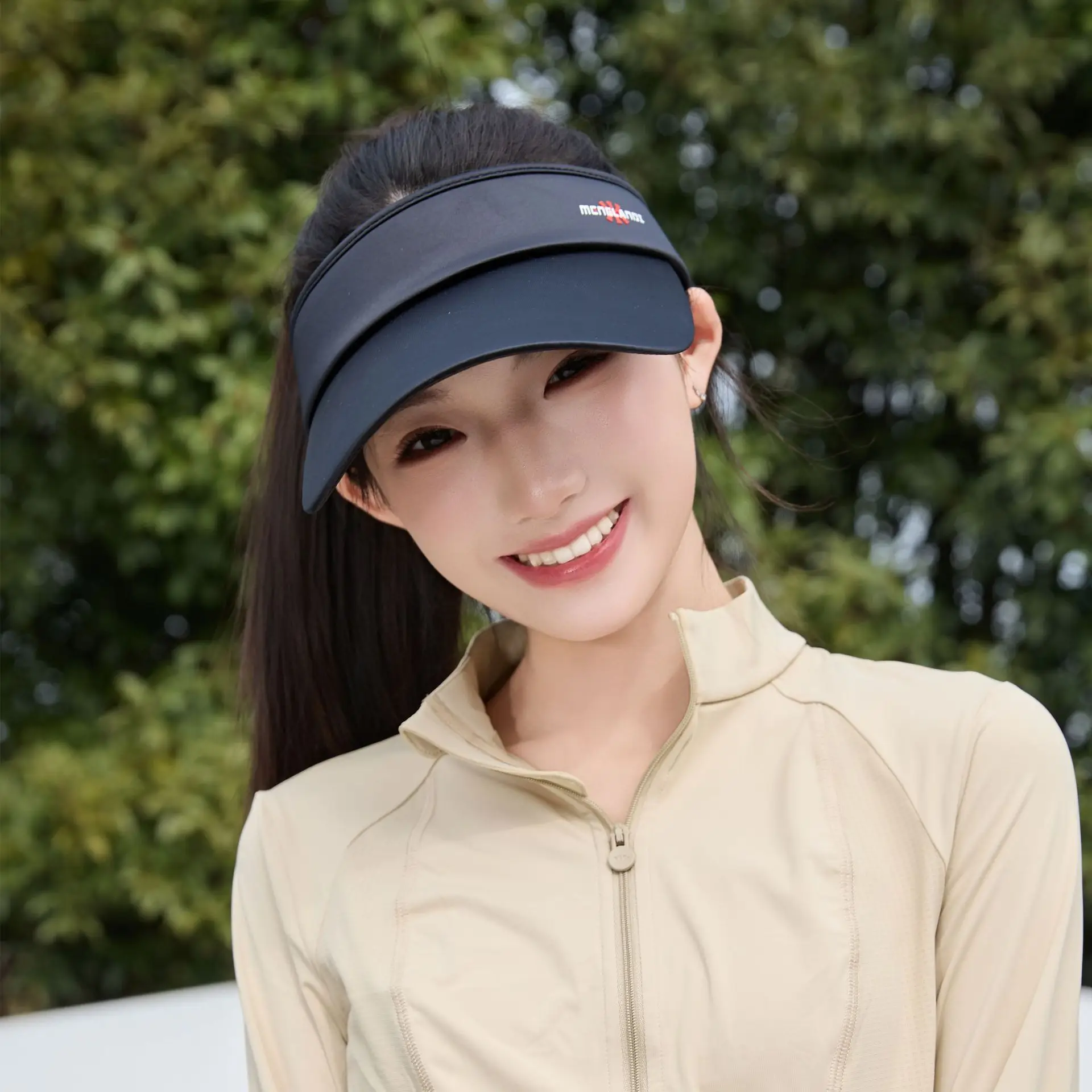 Women White UV Visor Hat with Extended Brim — feature 9