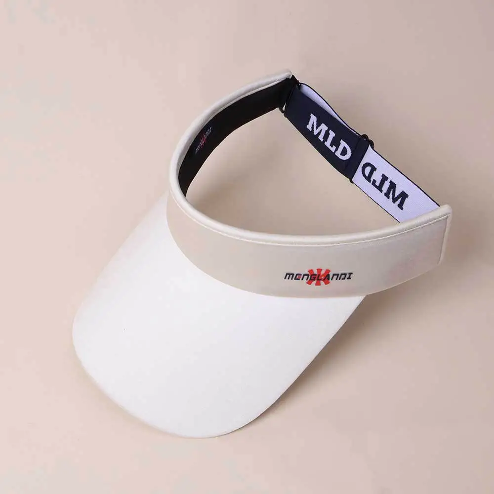 Women White UV Visor Hat with Extended Brim - Image 3