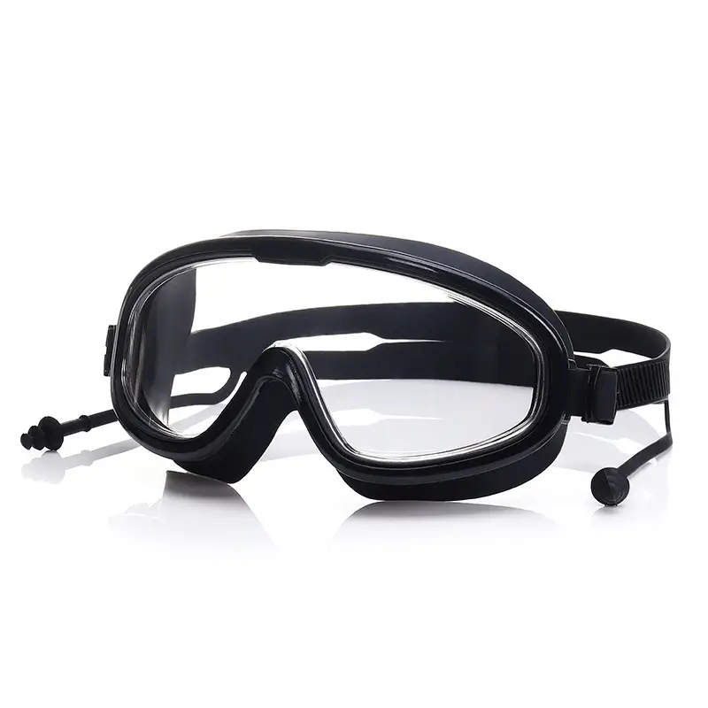 Children's Swimming Goggles Waterproof and Anti-Fog High-Definition Men's and Women's Large-Frame Adult Swimming Goggles Professional Training Diving Cap Set