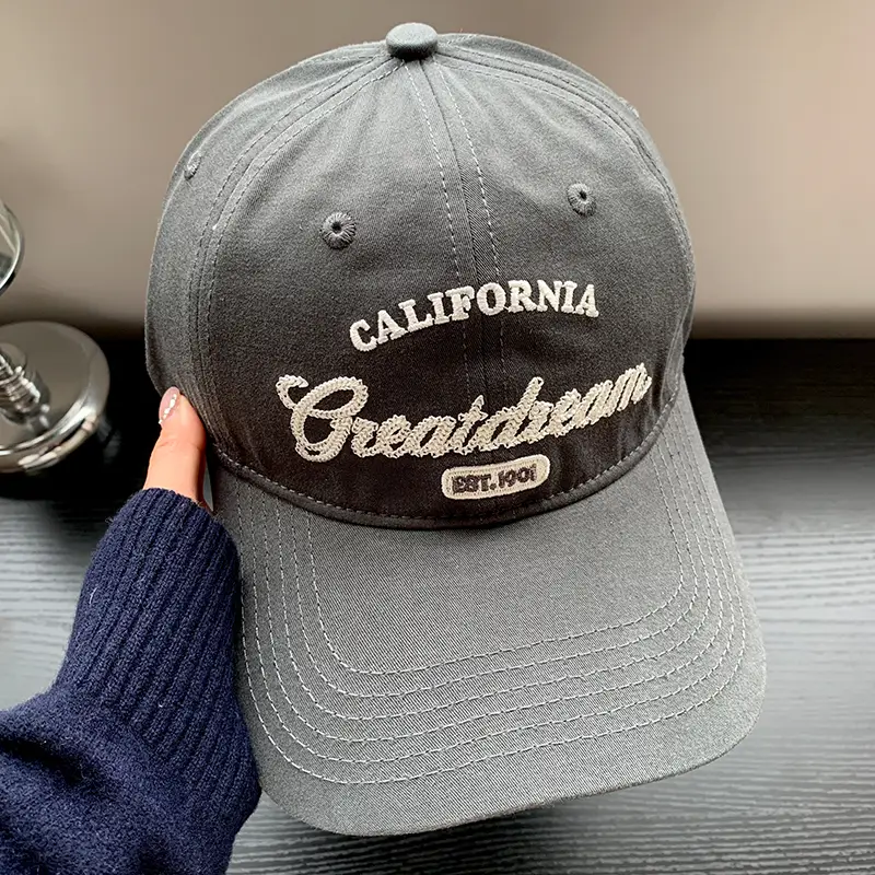Red Letter Embroidered Women's Cap Spring Summer - Image 2