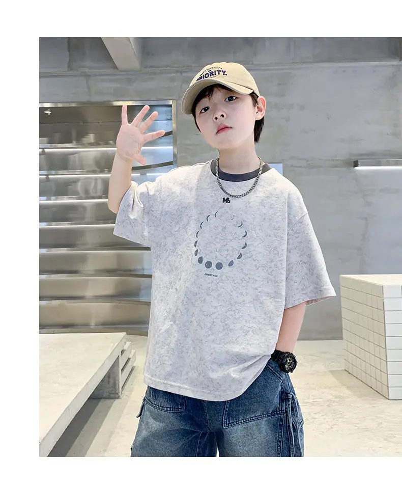 Summer Boys T-Shirt Blue Cotton Half Sleeve Kids Wear — feature 20