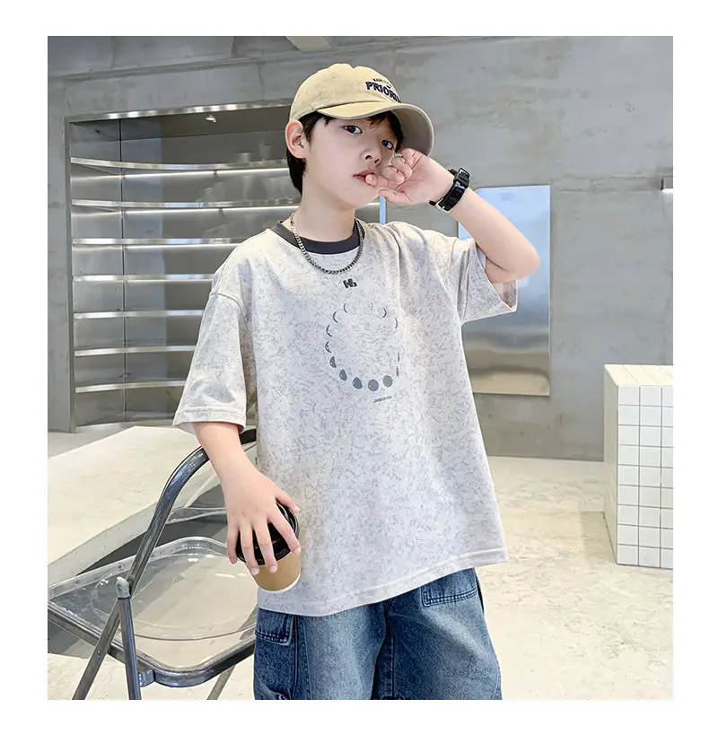 Summer Boys T-Shirt Blue Cotton Half Sleeve Kids Wear — feature 23
