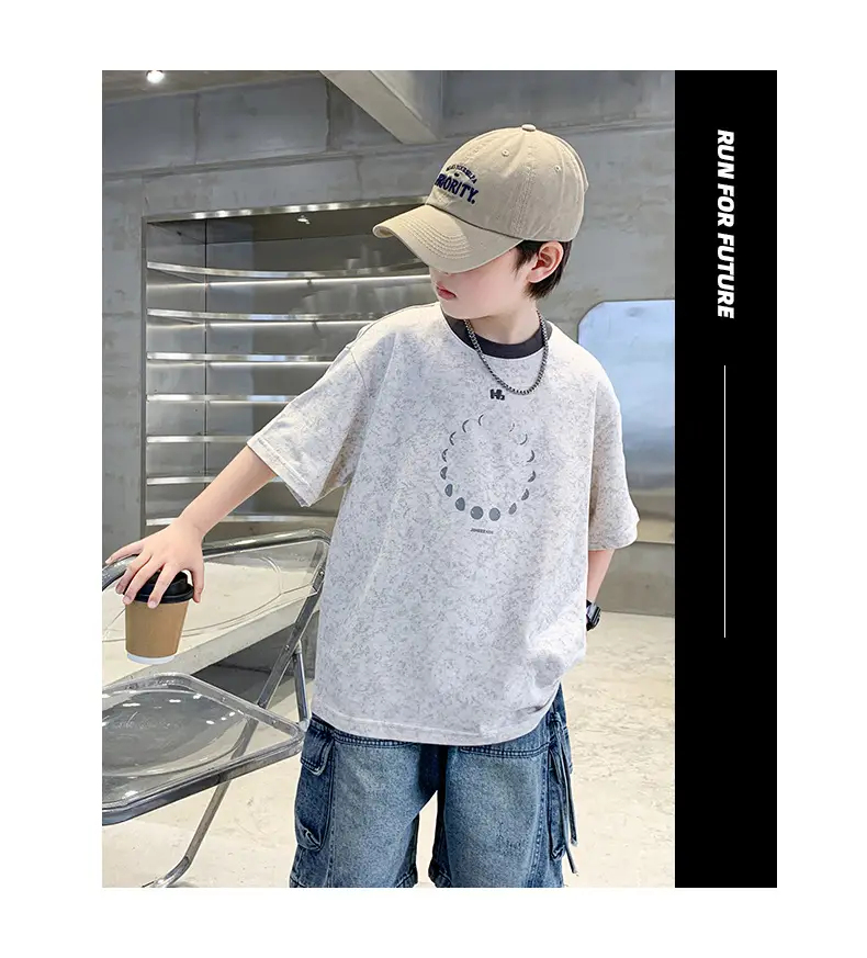 Summer Boys T-Shirt Blue Cotton Half Sleeve Kids Wear — feature 25