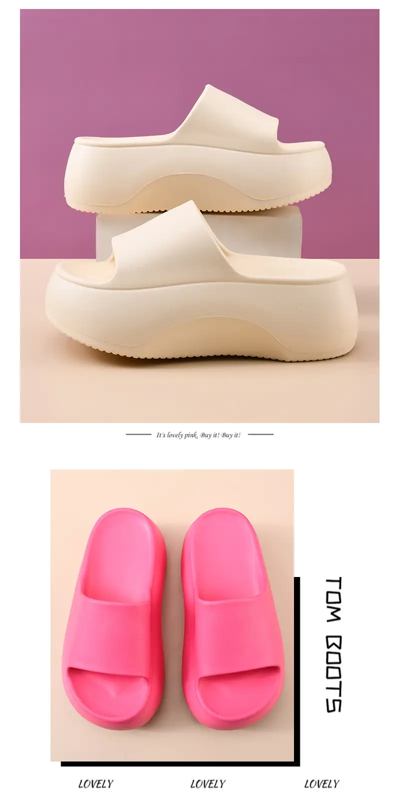 Thick Bottom Slides Women's Summer Non-slip Breathable Slippers EVA Wear-resistant Non-stinky Foot Platform Bottom Outer Wear Sandals — feature 12