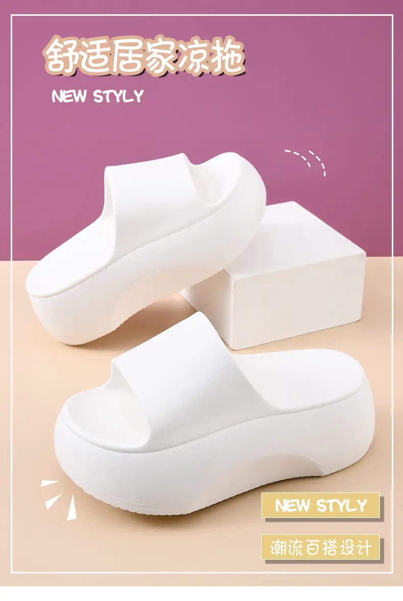 Thick Bottom Slides Women's Summer Non-slip Breathable Slippers EVA Wear-resistant Non-stinky Foot Platform Bottom Outer Wear Sandals — feature 6