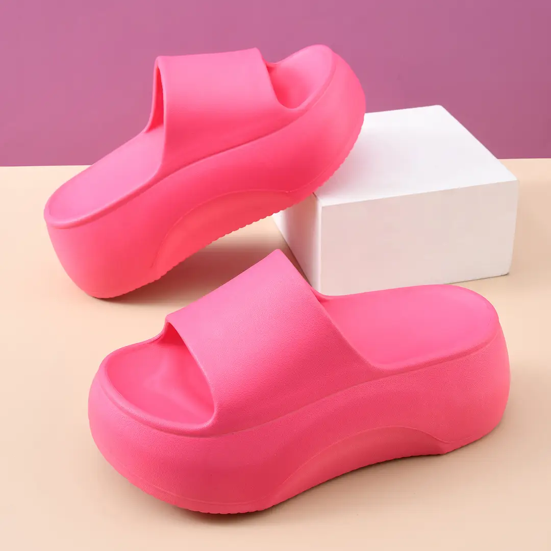 Thick Bottom Slides Women's Summer Non-slip Breathable Slippers EVA Wear-resistant Non-stinky Foot Platform Bottom Outer Wear Sandals - Image 3
