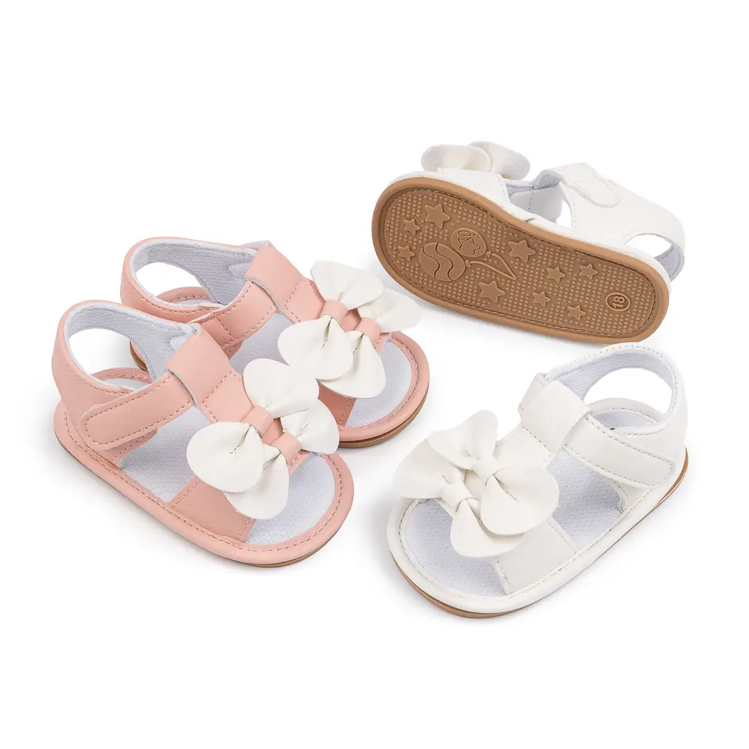 Cross-border New Summer Baby Cute Bow Sandals Baby Girl Solid Color Rubber Bottom Toddler Shoes Baby Shoes - Image 3