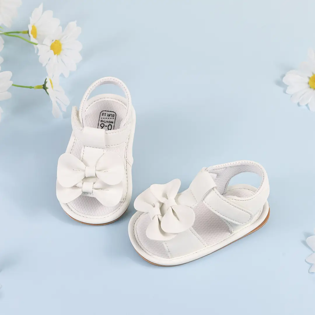Cross-border New Summer Baby Cute Bow Sandals Baby Girl Solid Color Rubber Bottom Toddler Shoes Baby Shoes - Image 4