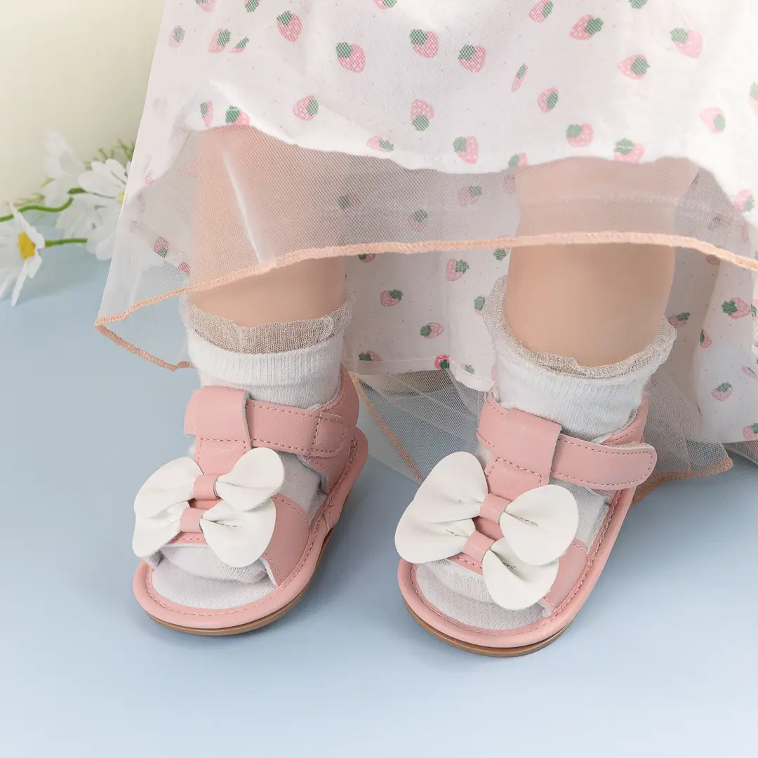 Cross-border New Summer Baby Cute Bow Sandals Baby Girl Solid Color Rubber Bottom Toddler Shoes Baby Shoes — feature 10