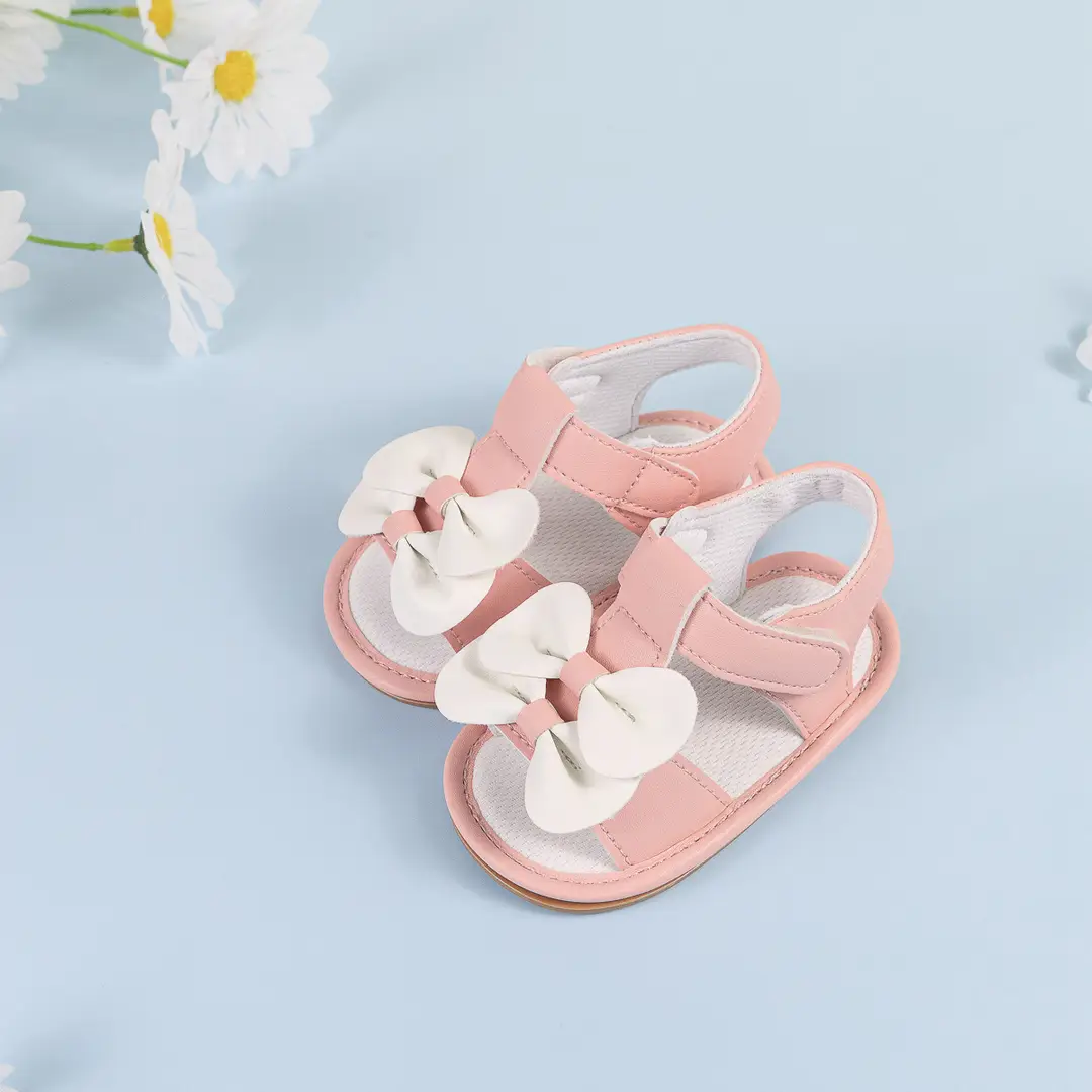 Cross-border New Summer Baby Cute Bow Sandals Baby Girl Solid Color Rubber Bottom Toddler Shoes Baby Shoes — feature 12