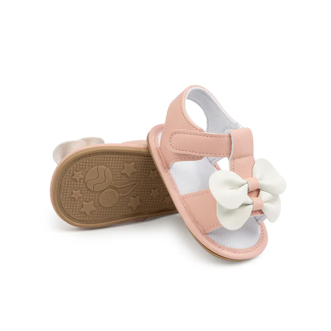Cross-border New Summer Baby Cute Bow Sandals Baby Girl Solid Color Rubber Bottom Toddler Shoes Baby Shoes — feature 19