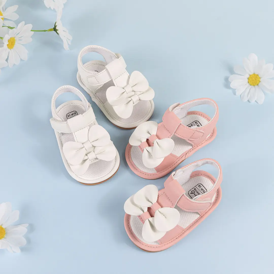 Cross-border New Summer Baby Cute Bow Sandals Baby Girl Solid Color Rubber Bottom Toddler Shoes Baby Shoes — feature 4