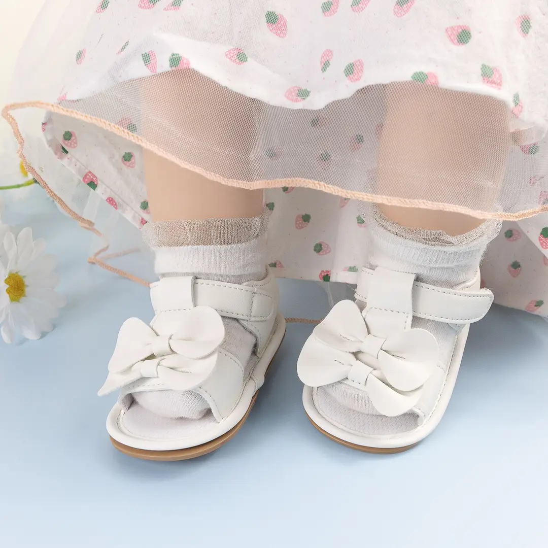 Cross-border New Summer Baby Cute Bow Sandals Baby Girl Solid Color Rubber Bottom Toddler Shoes Baby Shoes — feature 5
