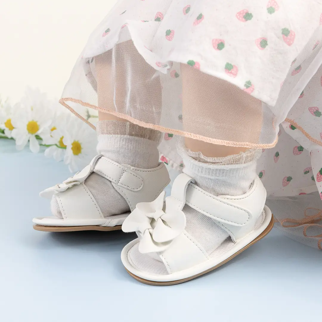 Cross-border New Summer Baby Cute Bow Sandals Baby Girl Solid Color Rubber Bottom Toddler Shoes Baby Shoes — feature 6